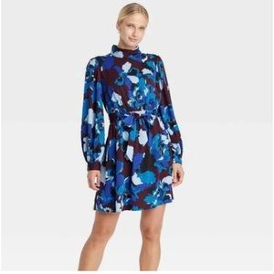 Who What Wear Blue Floral Dress